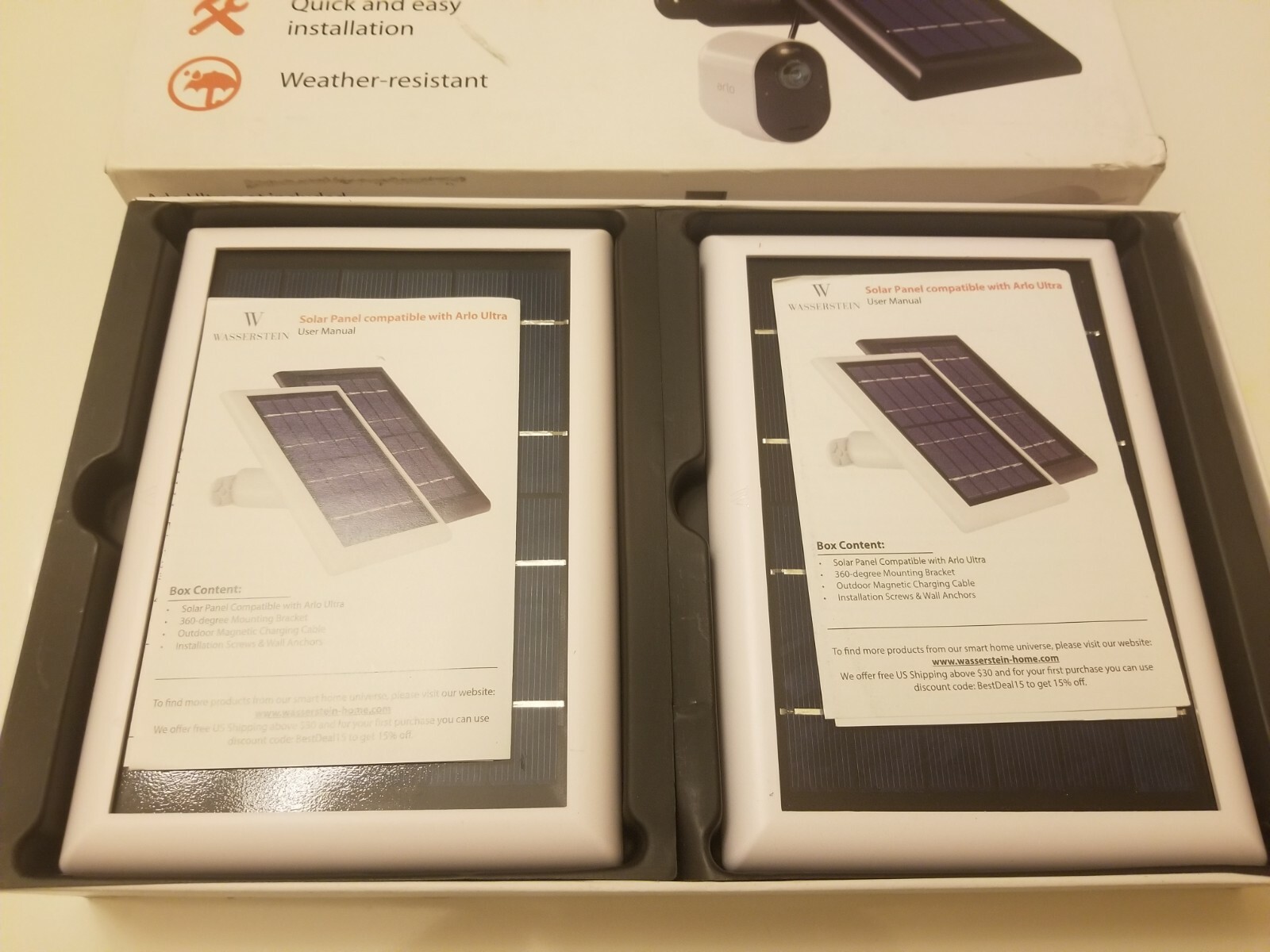 Wasserstein Solar Panel for Arlo Ultra (2 Pack) White