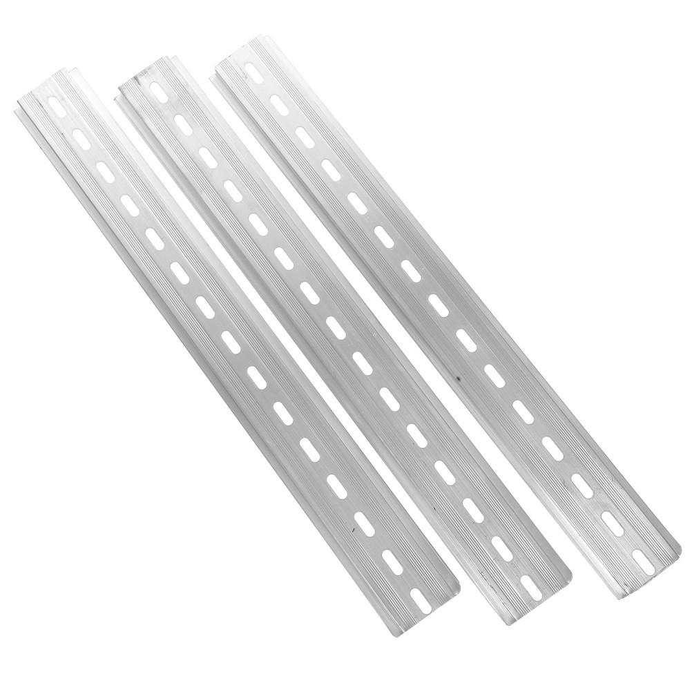 3 Pcs Aluminum Din Rails Industry Slotted for Electrical Components