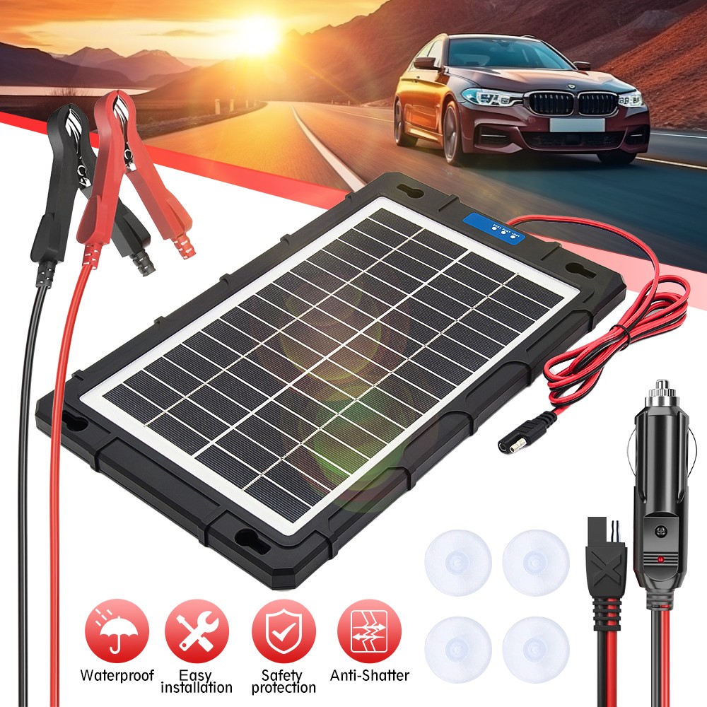 Waterproof 20W 12V Solar Battery Charger & Maintainer Pro for Car RV Boat Marine