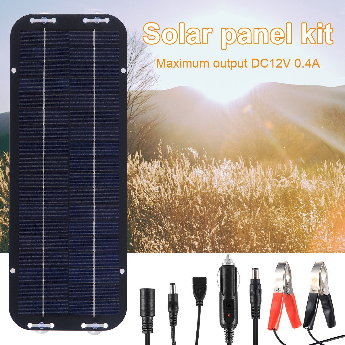 30W 12V Solar Panel Kit Trickle Charger Battery Maintainer for Car Boat RV