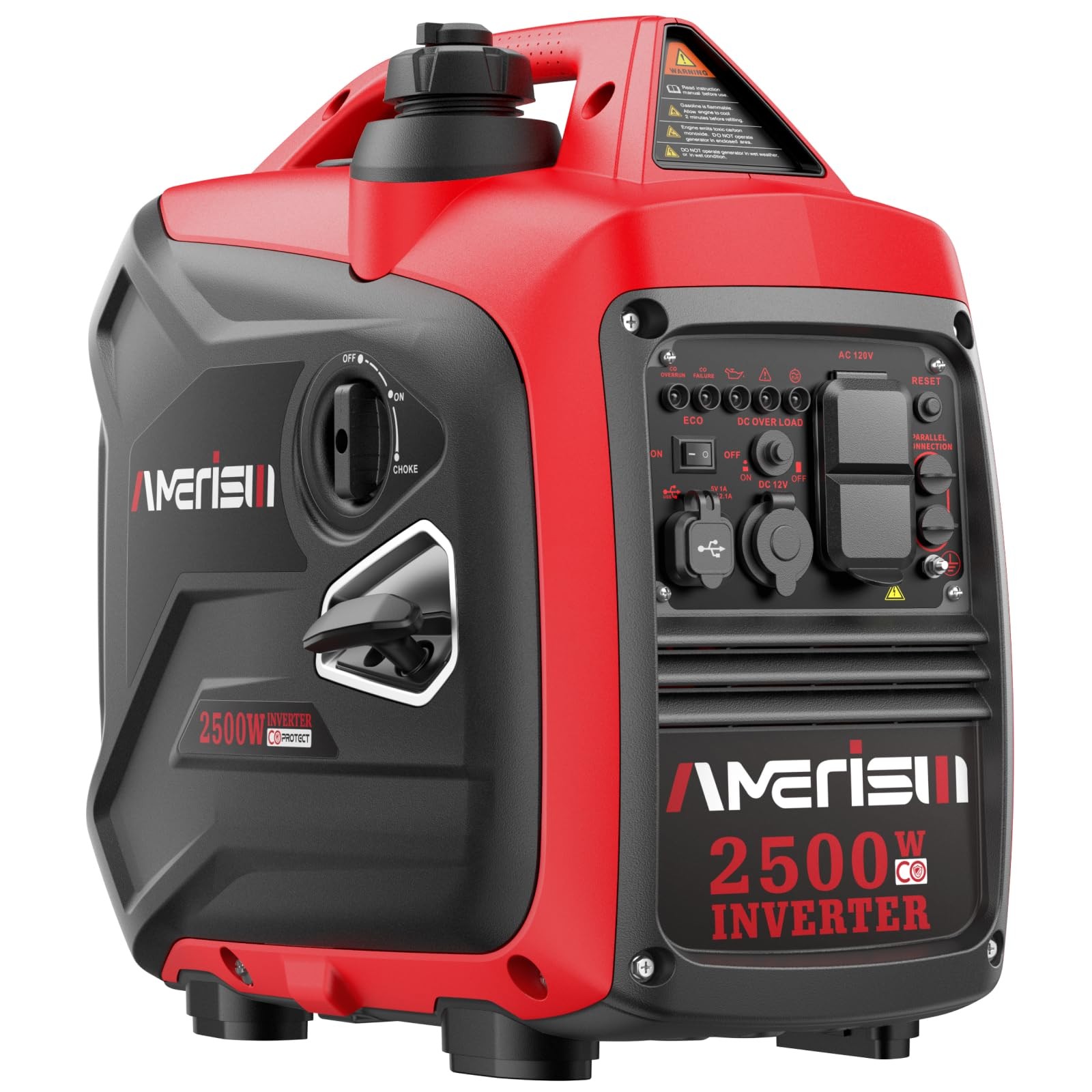 AMERISUN 2500-Watt Gas Powered Portable Inverter Generator for Home Use – Sup…