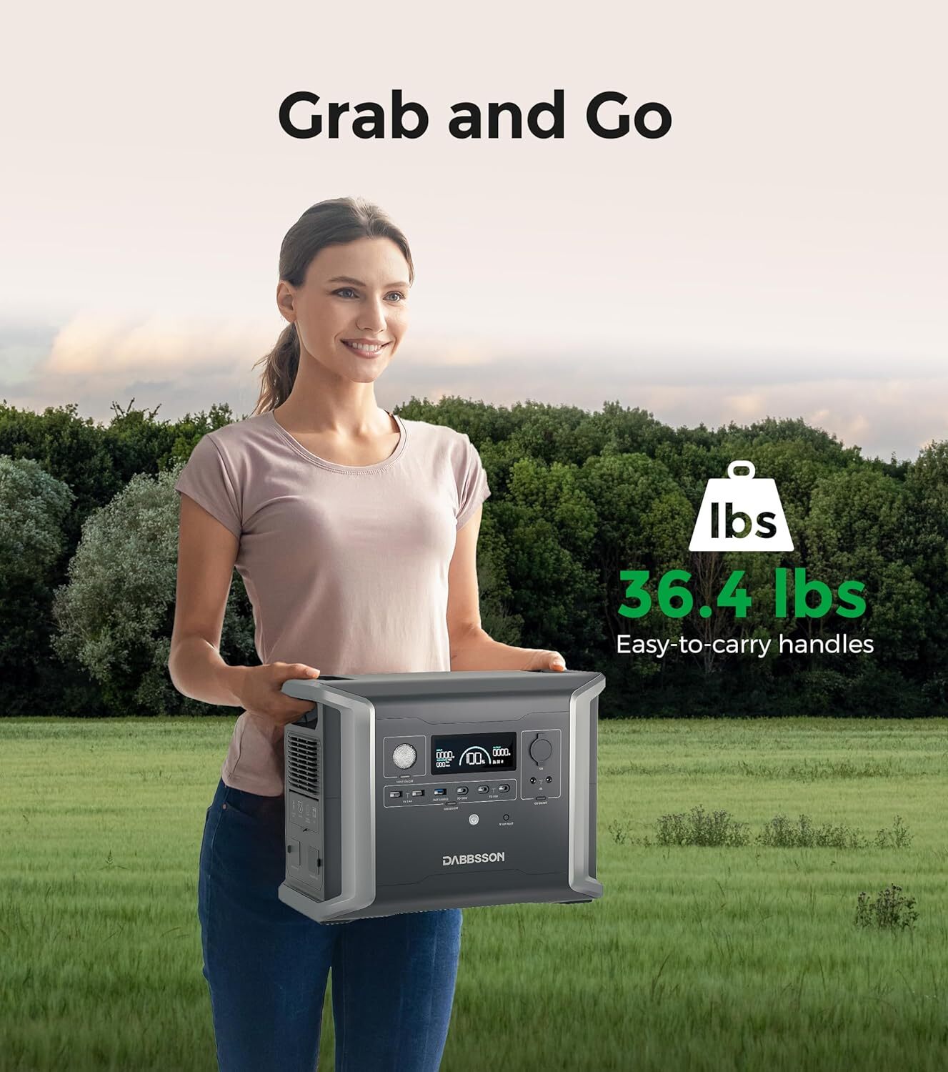 Dabbsson 1700W Extra Battery for DBS1300 Portable Power Station Camping RV Home