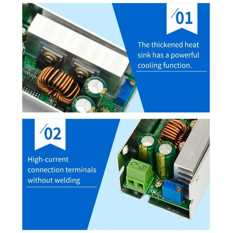 Robusted 200W DC8V-60V To DC1V 36V Module With Adjustable Output Heat Management
