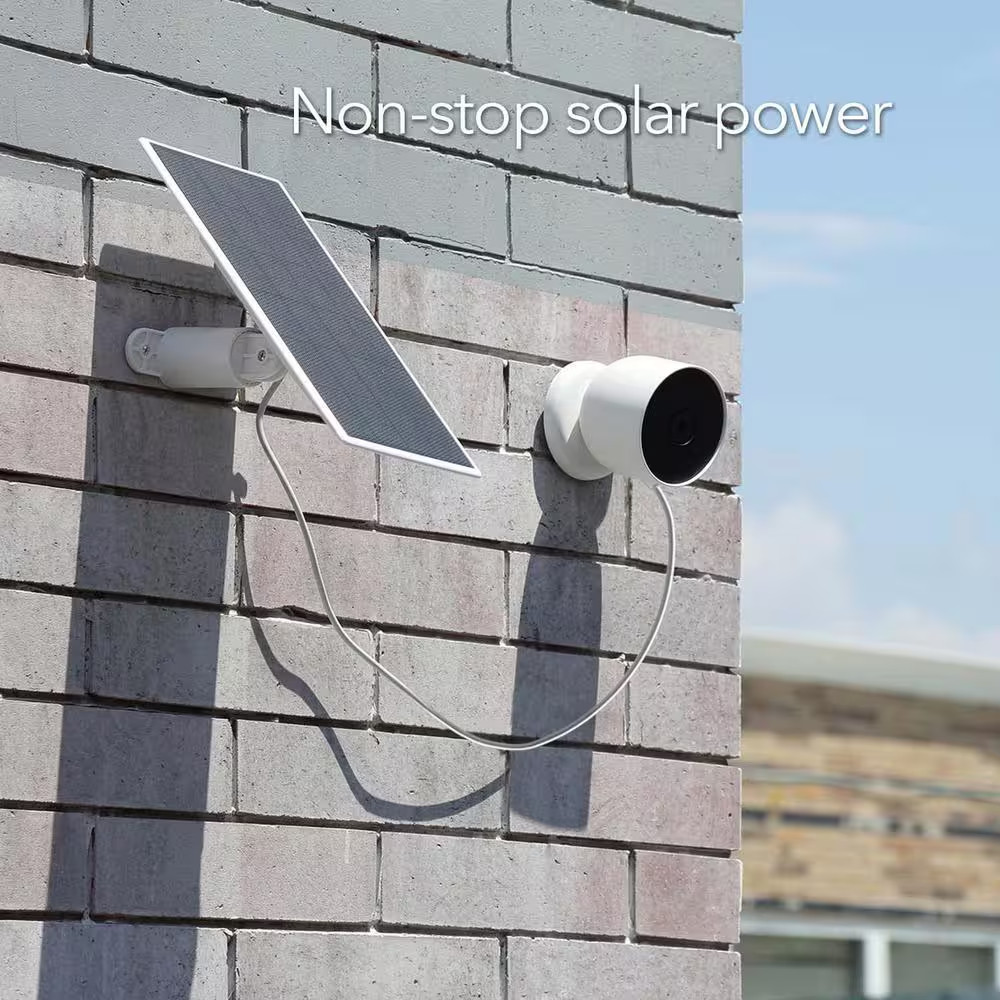 Solar Panel for Google Nest Cam (Battery) with 2.5-Watt Solar Power – Made for G