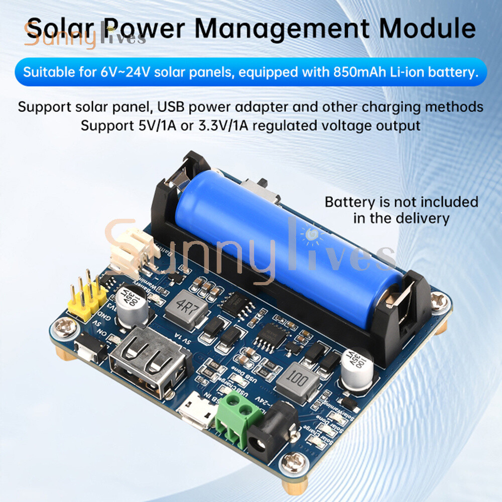 6V~24V Solar Panel Power Management Module Support MPPT 850mAh Li-ion Battery