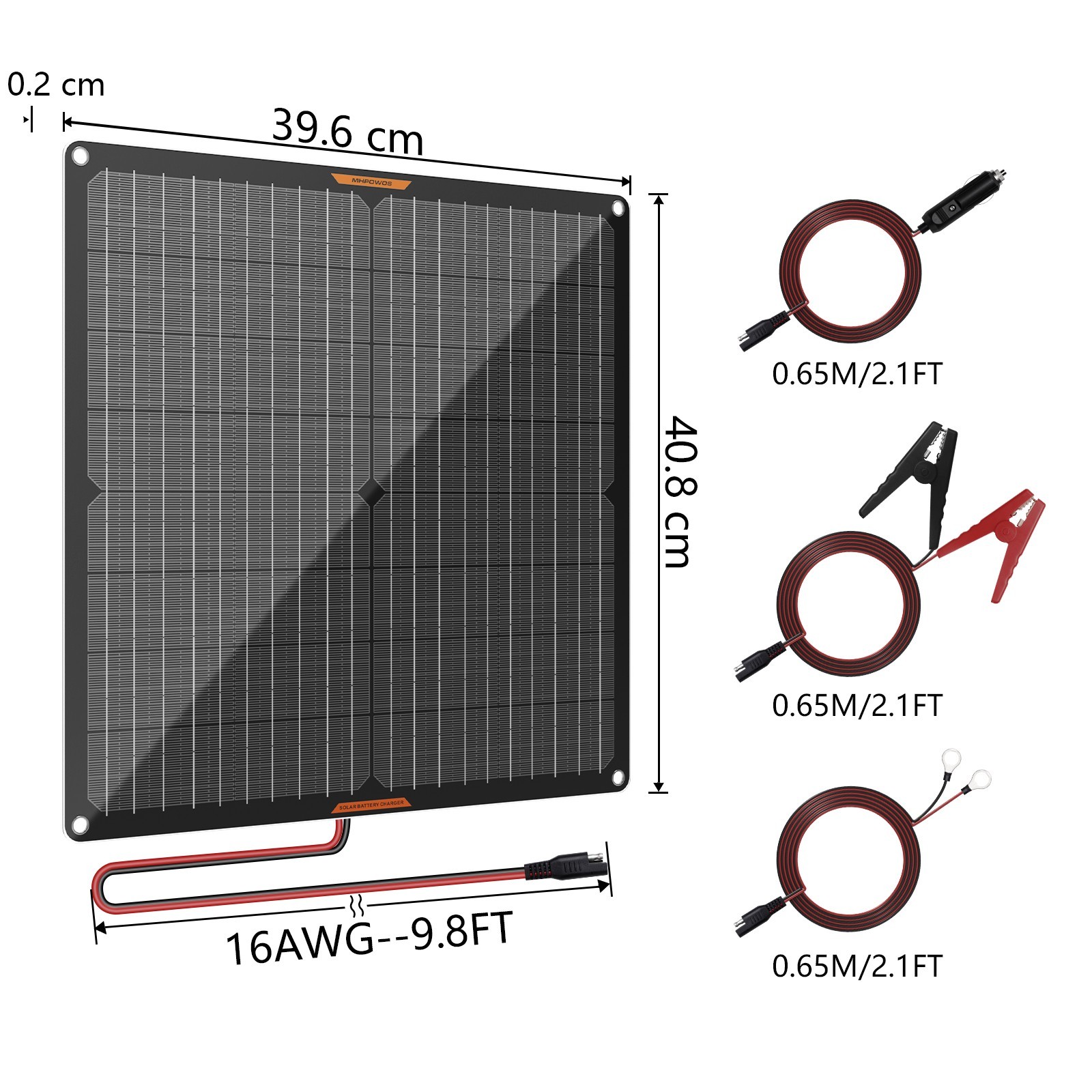 Waterproof Solar Panel 12V Portable Solar Trickle Charger for Car Battery RV ATV