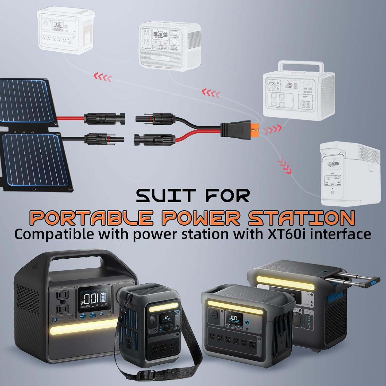 10FT 10AWG Solar to Xt60I, 3 6 10 16 20 25FT Solar Panel Connector to Xt60I-F A