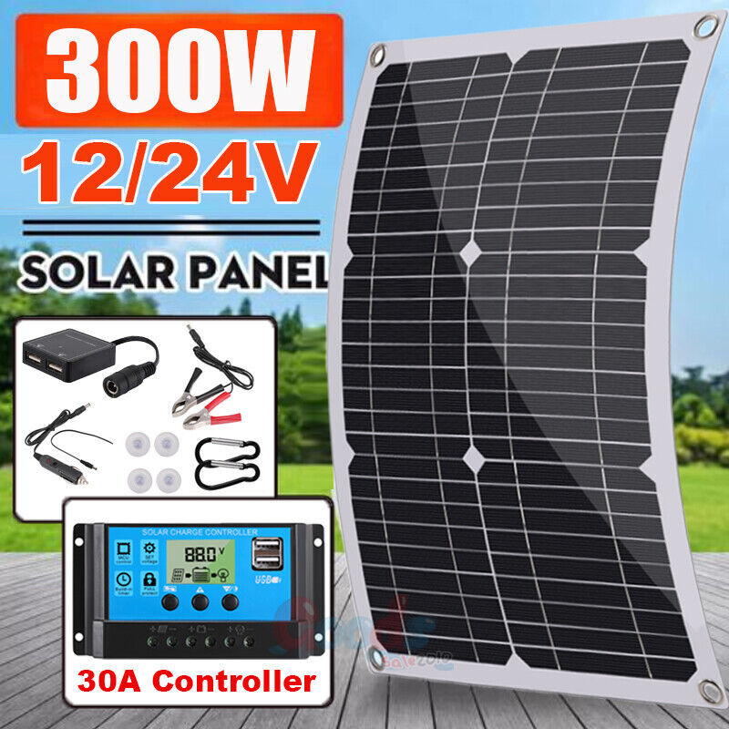 150W-1500W Solar Panel Kit with Charge Controller (40A) Flexible Monocrystalline