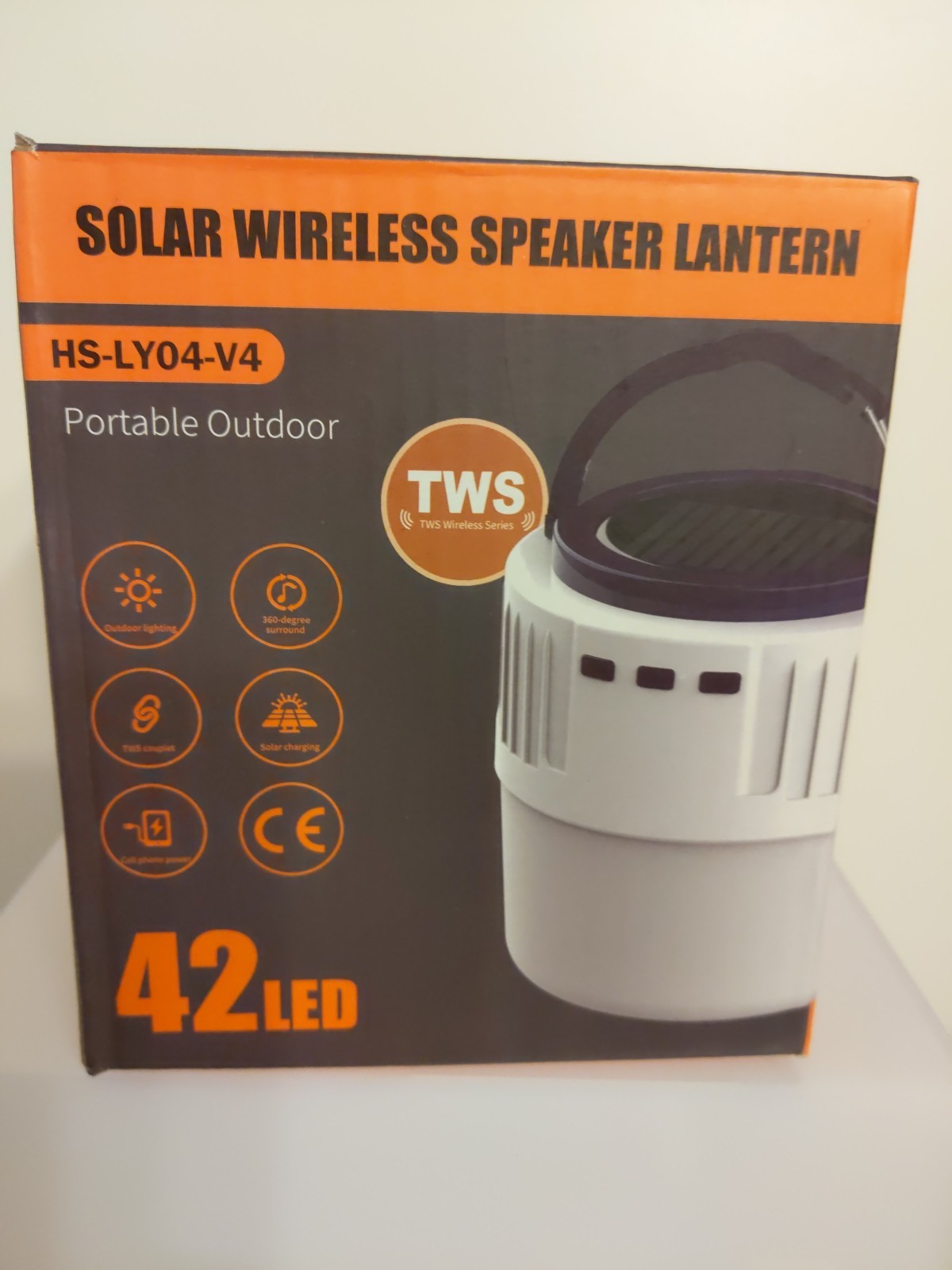 Solar Emergency Charging Lamp, Micro-USB, HS-V65. Bright. New