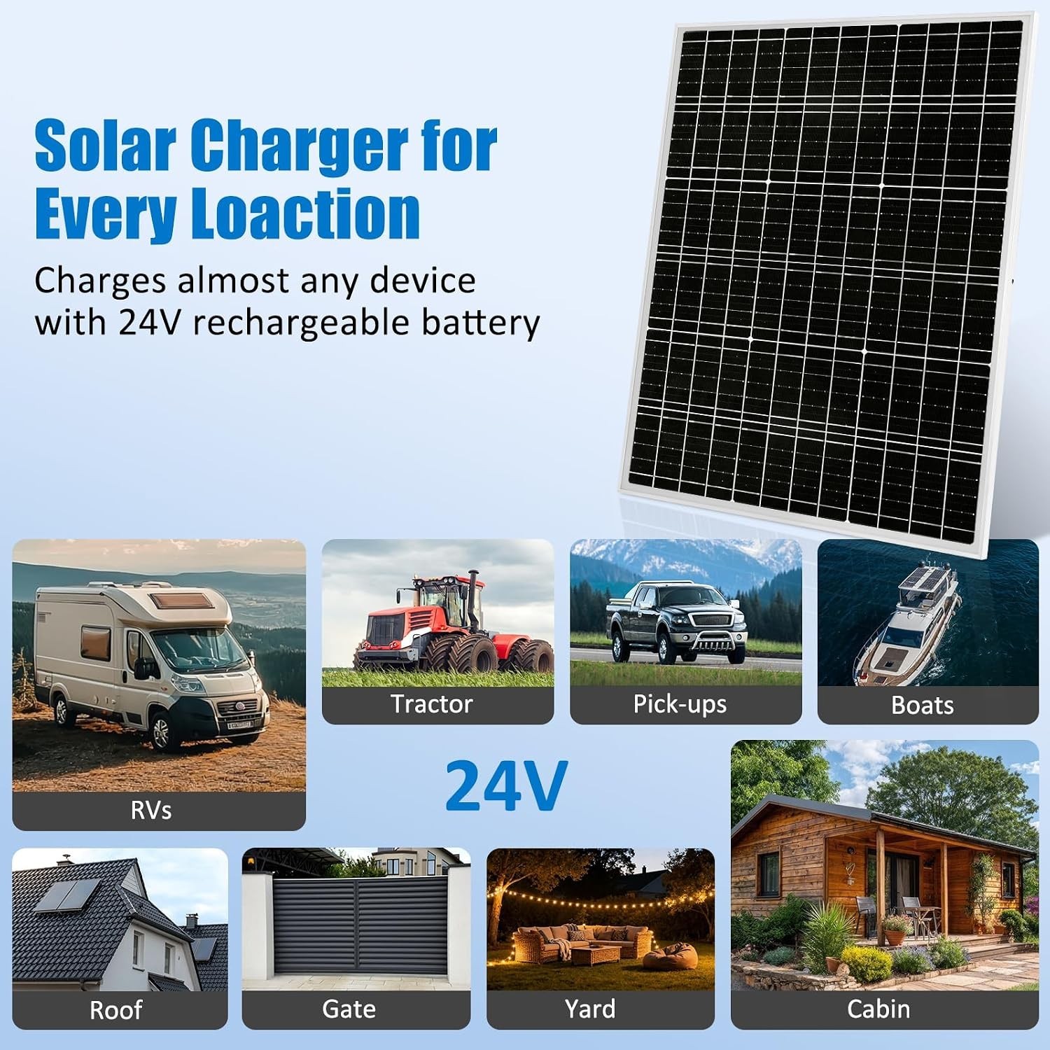 Versatile 50W 24V Portable Solar Kit – Perfect for RV, Marine, and Off-Grid Use