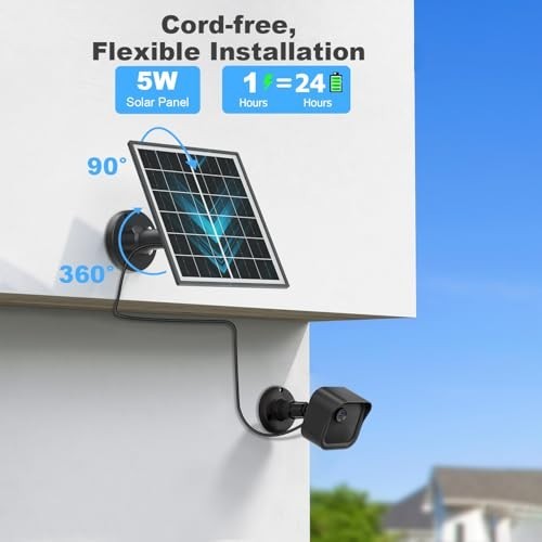 5W Solar Panel Charger for Blink Outdoor/Indoor Cameras, 13.1ft Cable & Mount