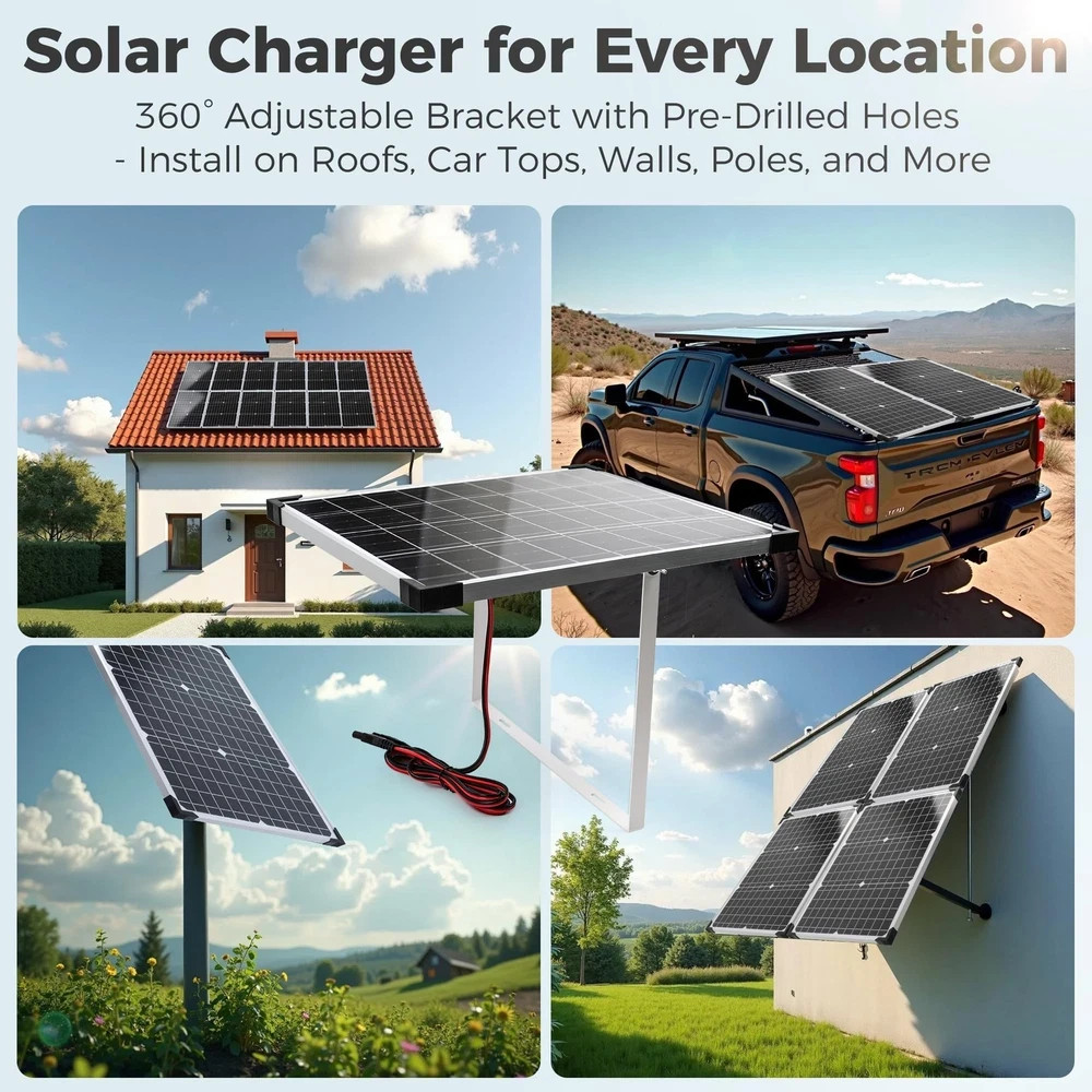 Voltset 12V Solar Battery Charger 20W Waterproof Solar Panel Kit with Smart MPPT