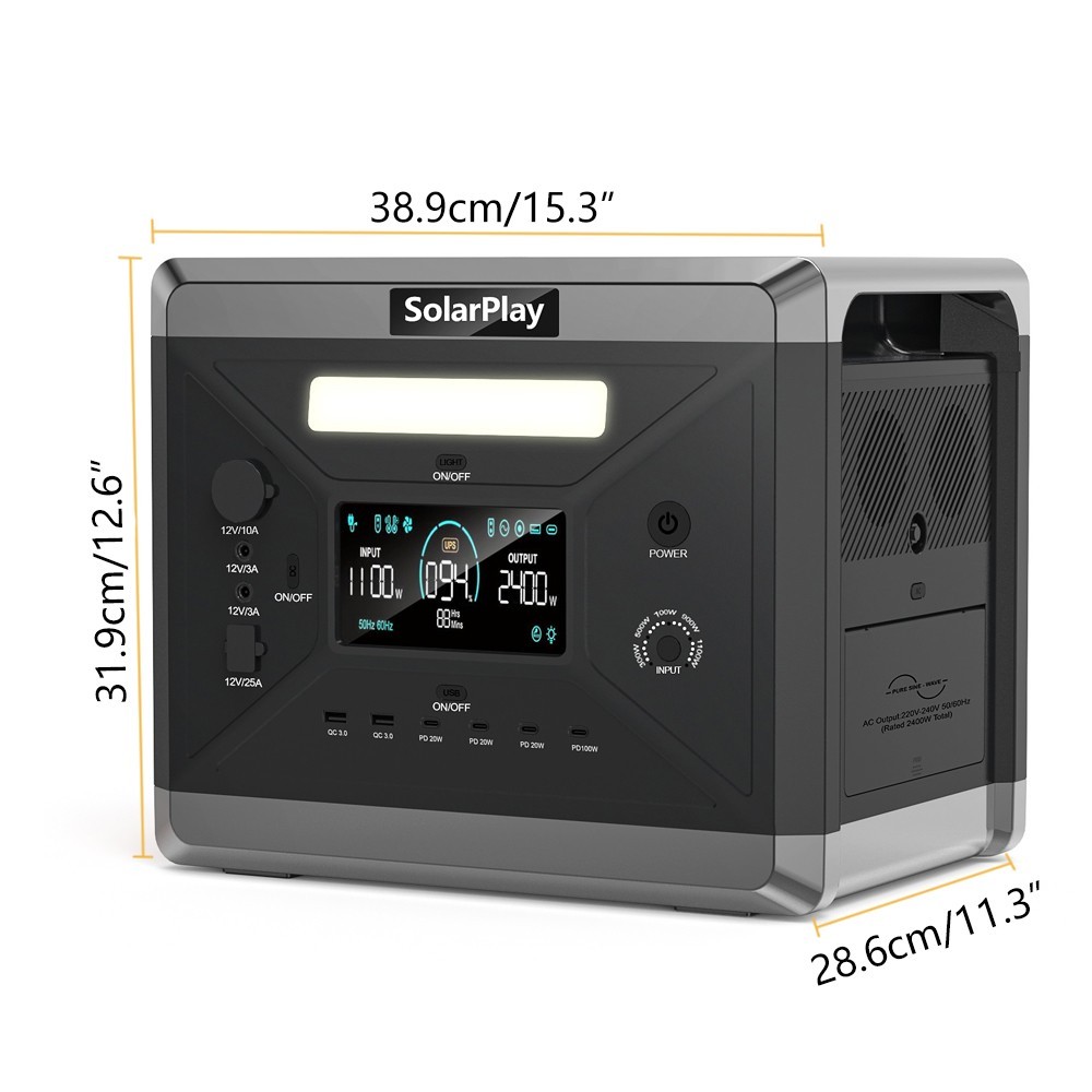 SolarPlay 2160/2304/3840Wh Portabel Power Station for Outdoor, RV, Camping