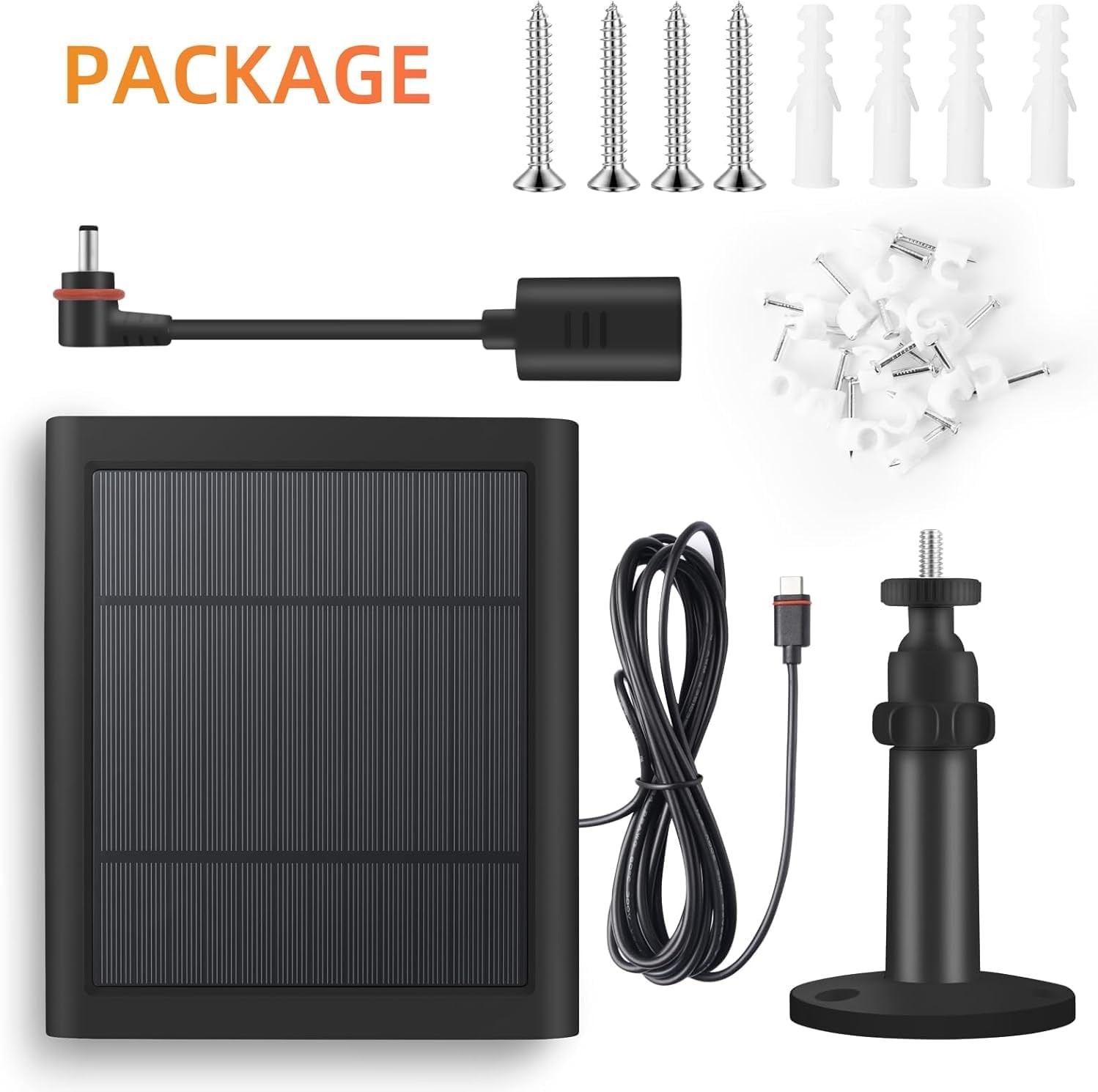 1 Pack 4W Solar Charger Ring Spotlight & Stick Up Outdoor Cam Black High