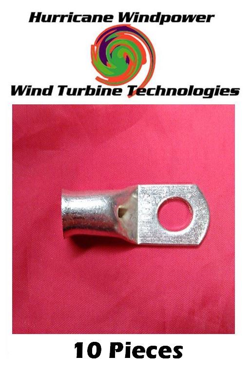 (10 PCS) 1/0 Gauge/AWG 3/8 Inch Tinned Copper Lug Battery Cable Connector