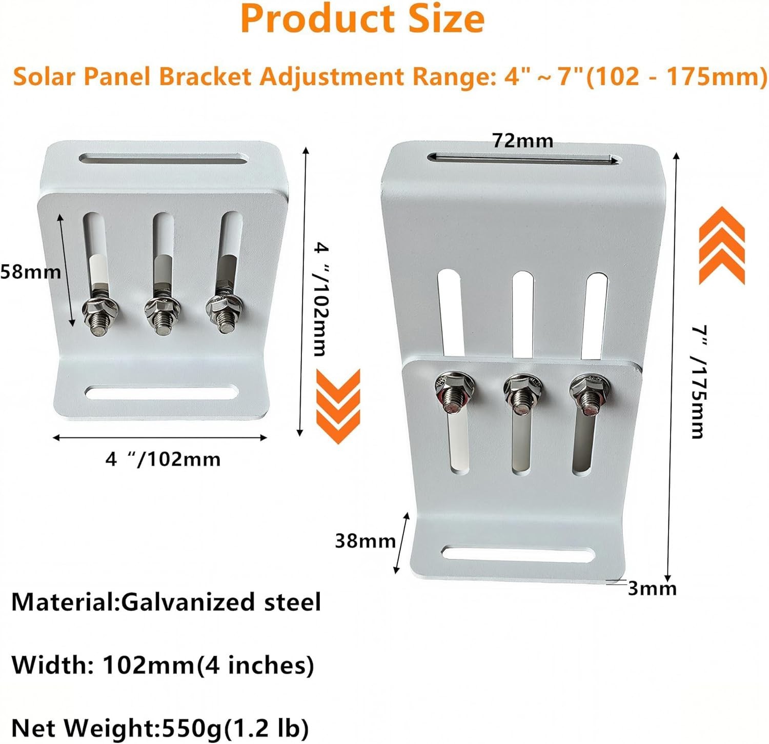 Adjustable Solar Panel Tilt Mount Bracket, Heavy Duty Solar Panel Mounting Ki…