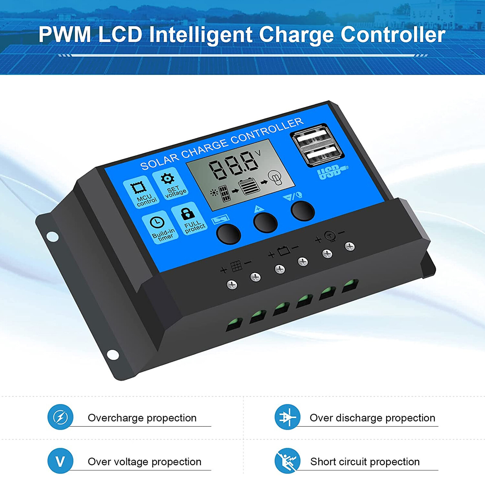 25W Solar Panel Kit 12V 30A/60A Battery Charger Controller Caravan Boat Outdoor