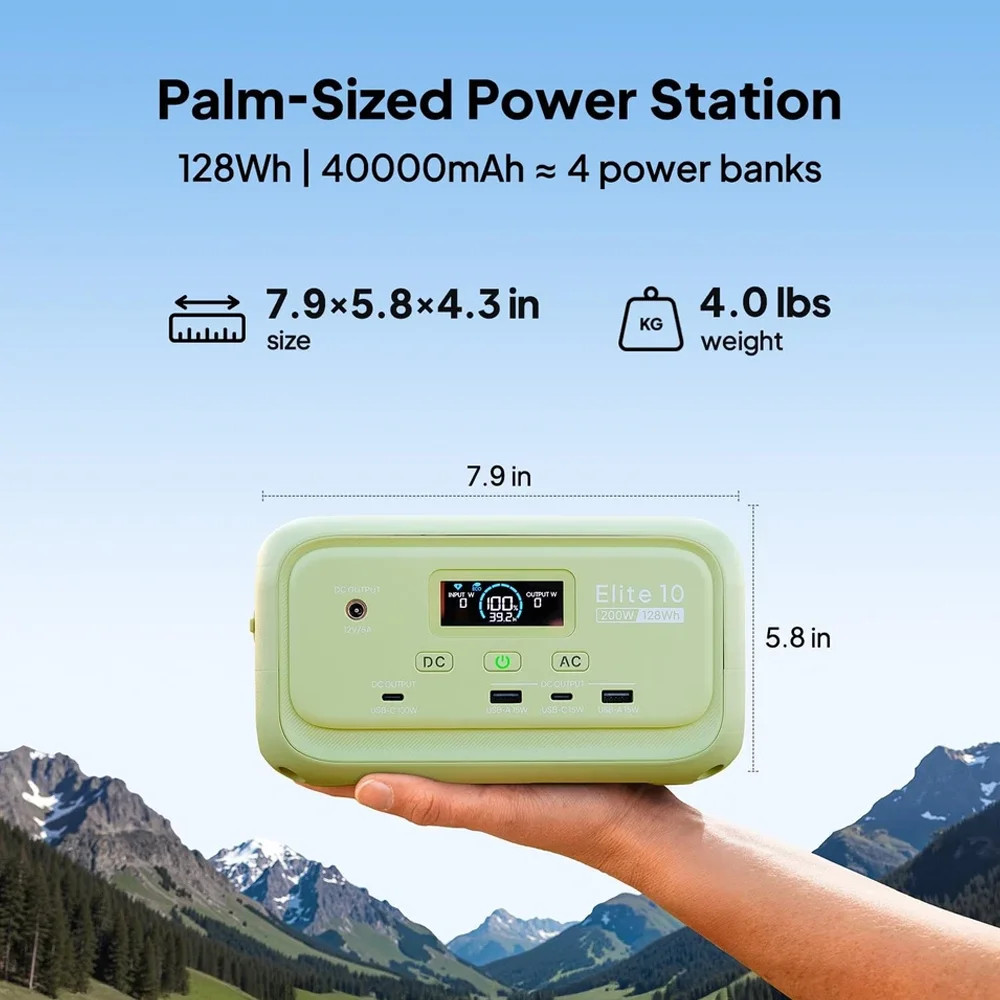 【Renew】BLUETTI Elite 10 128Wh 200W Mini Power Station LiFePO4 100W USB C Fast
