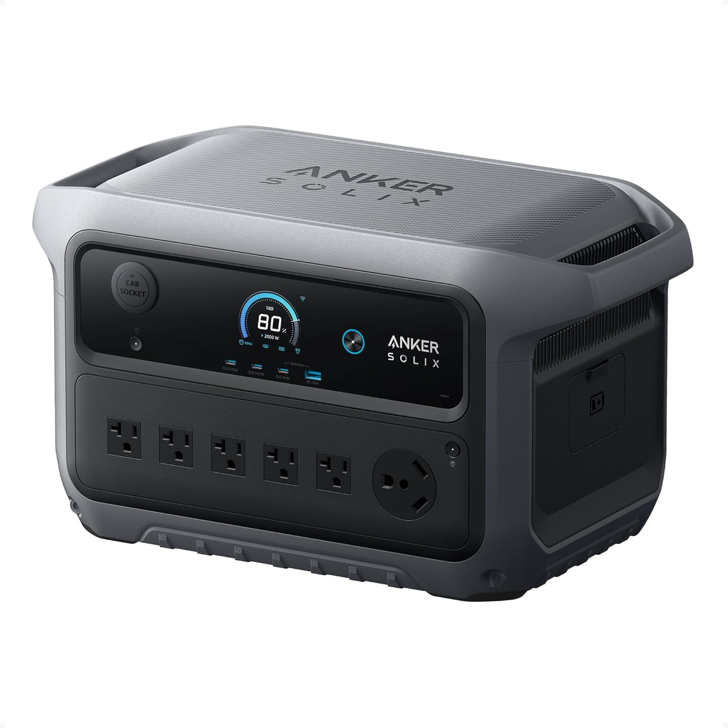 Anker SOLIX C2000 Gen 2 Portable Power Station, 2,400W (Peak 4,000W) Solar Gener