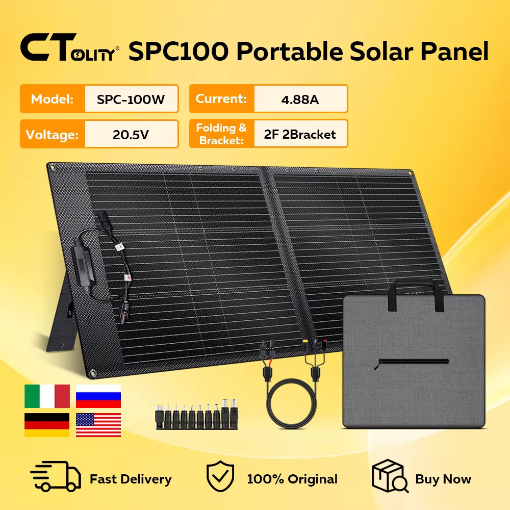 SPC100 100W New Portable Solar Panel Charger ETFE Efficiency 23% High Foldable S