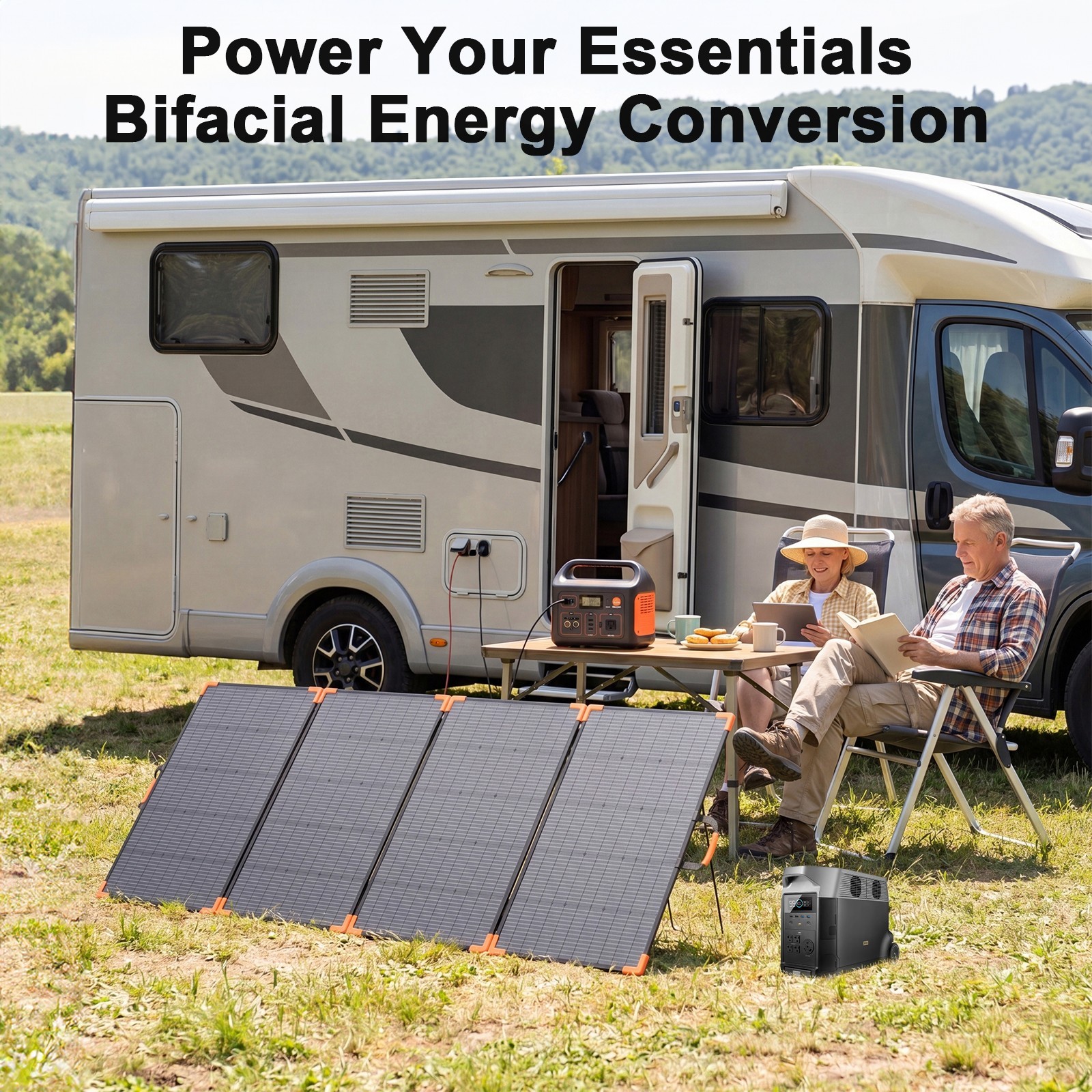 100 200 400 watt Bifacial Solar Panel for Jackery Explorer 2000 v2 Power Station