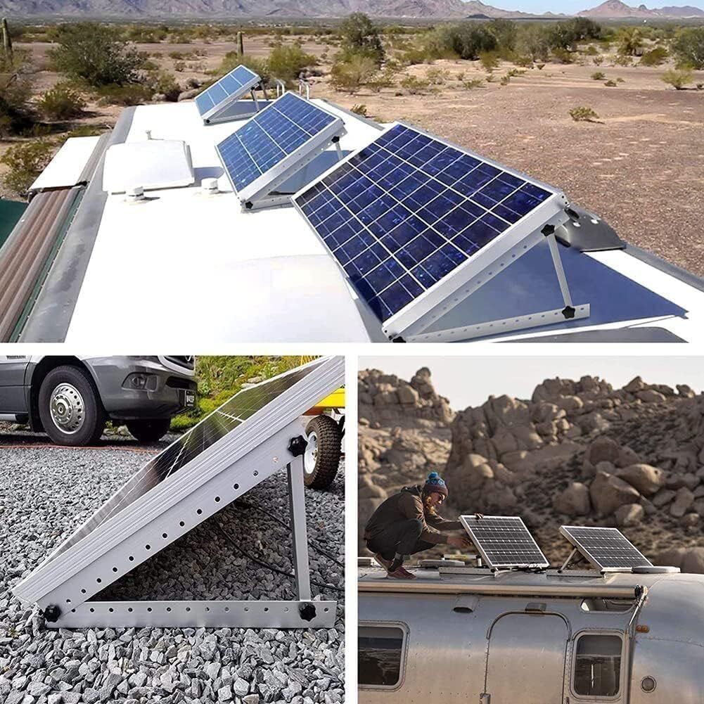 28″ Solar Panel RV Tilt Mount Brackets Ground Roof Flat Surface Adjustable Frame