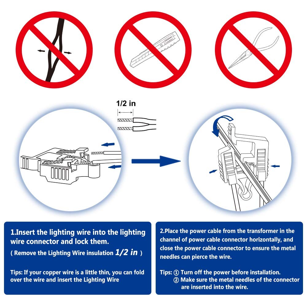 Low Voltage Wire Connectors – Landscape Light Connectors 12-18 Gauge UL Liste…