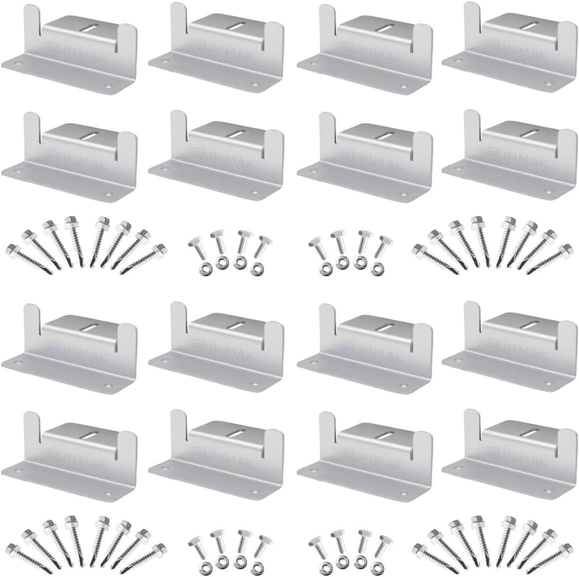 Durable Corrosion-Free Z Brackets – 16 Units for Reliable Solar Panel Mounting