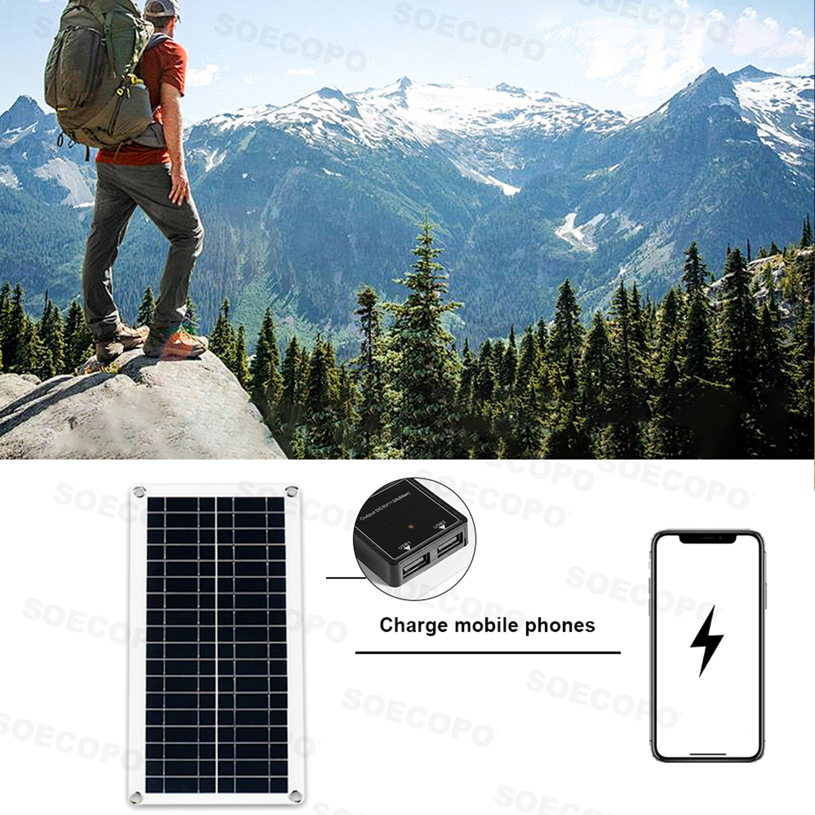10000W Power Inverter Solar Generator W/200W Solar Panel Home Complete 110V