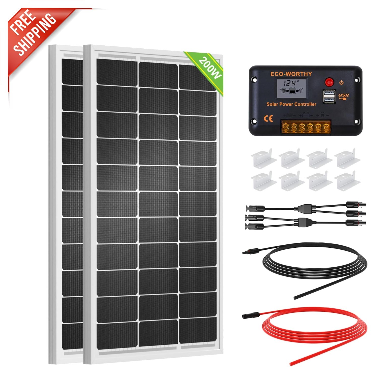 High-Performance 200W Solar Panel Kit for RV, Marine & Backyard Power Solutions