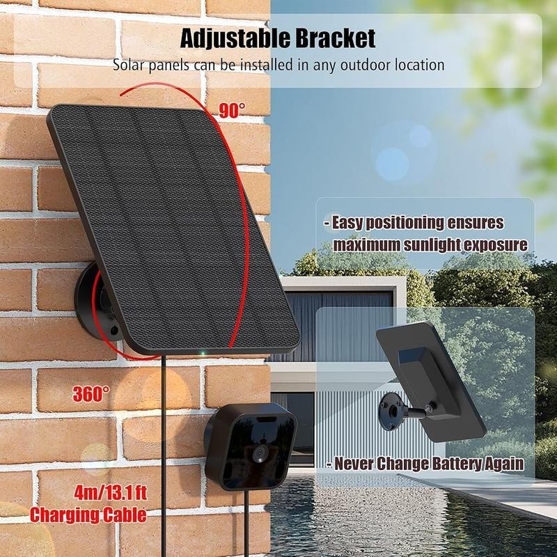 Solar Panel for Blink Outdoor 4 Blink Solar Panel Mount 13.1ft Cable Rubber Plug