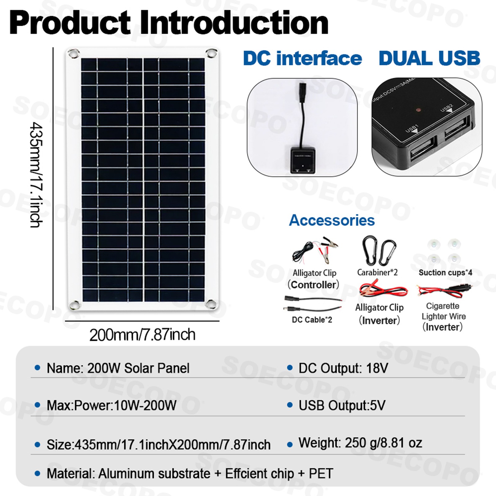 10000W Inverter (12V-110V/220V) + 2pcs Solar Panels + Charge Controller 100A