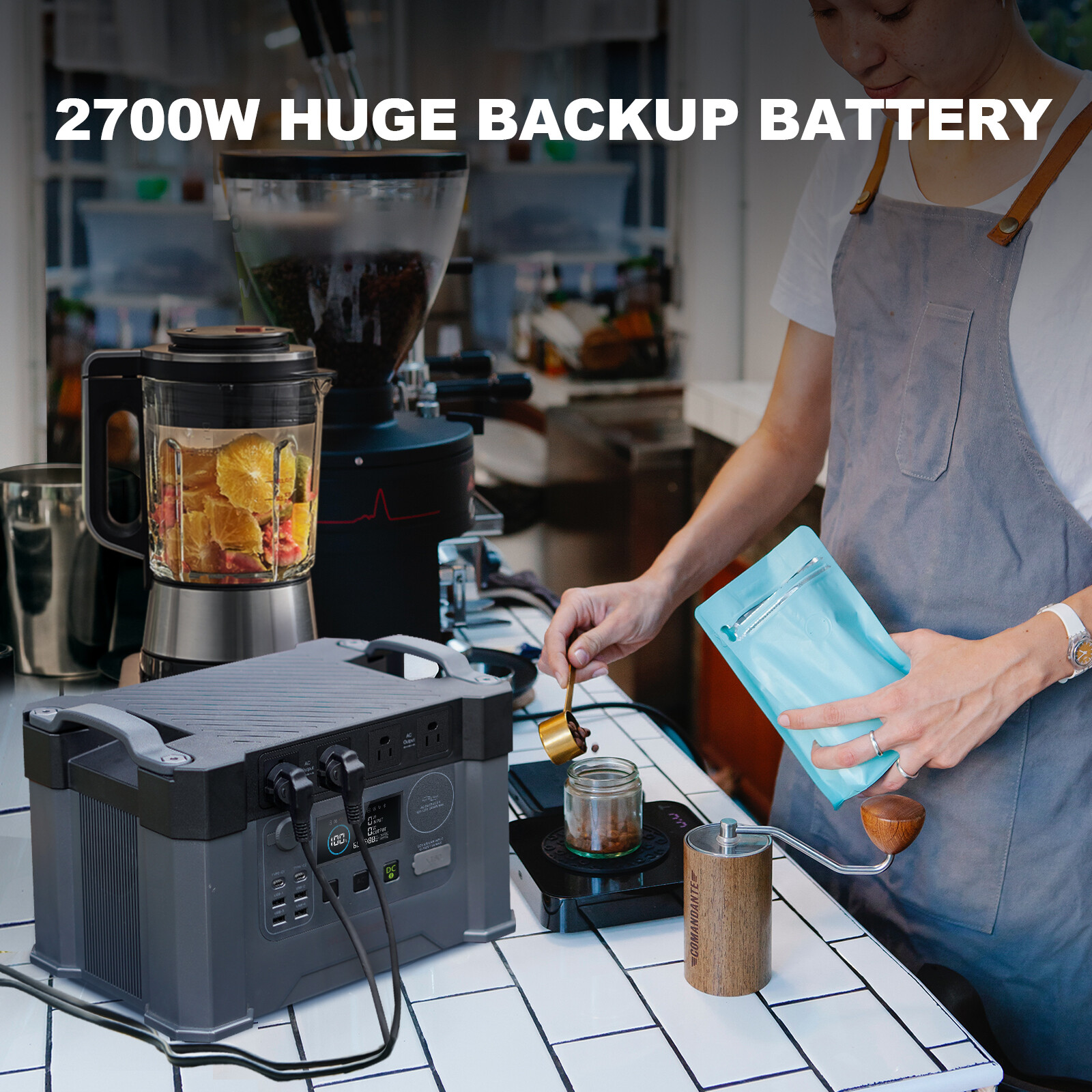 ALLPOWERS 2400W Solar Generator Power Station MPPT & 200W Flexible Solar Panel