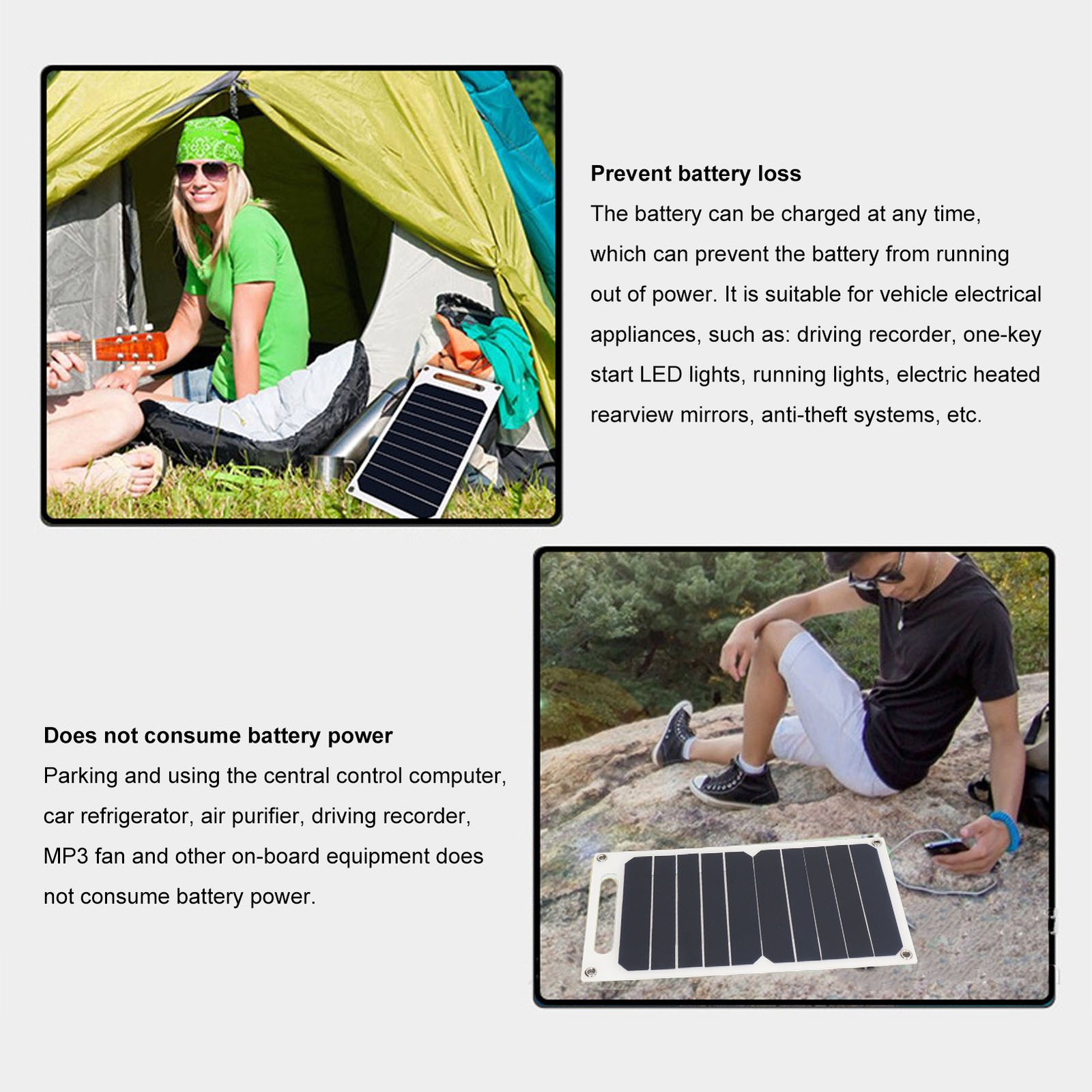 Solar Panel 6W 5V Portable Multifunctional Cell Phone Solar Panel Charger For