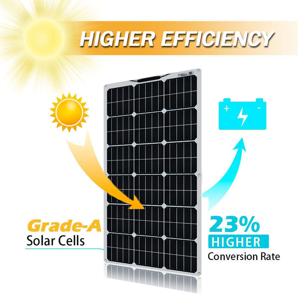 300w Solar Panel Kit Dual USB Flexible 12V Battery Charger Car with Controller