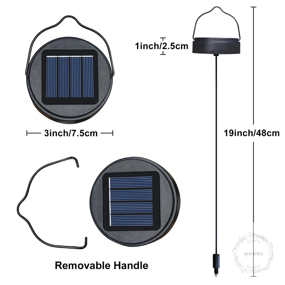 AA 600Mah Solar Light Replacement Top Parts for Solar Outdoor Lantern Waterproof