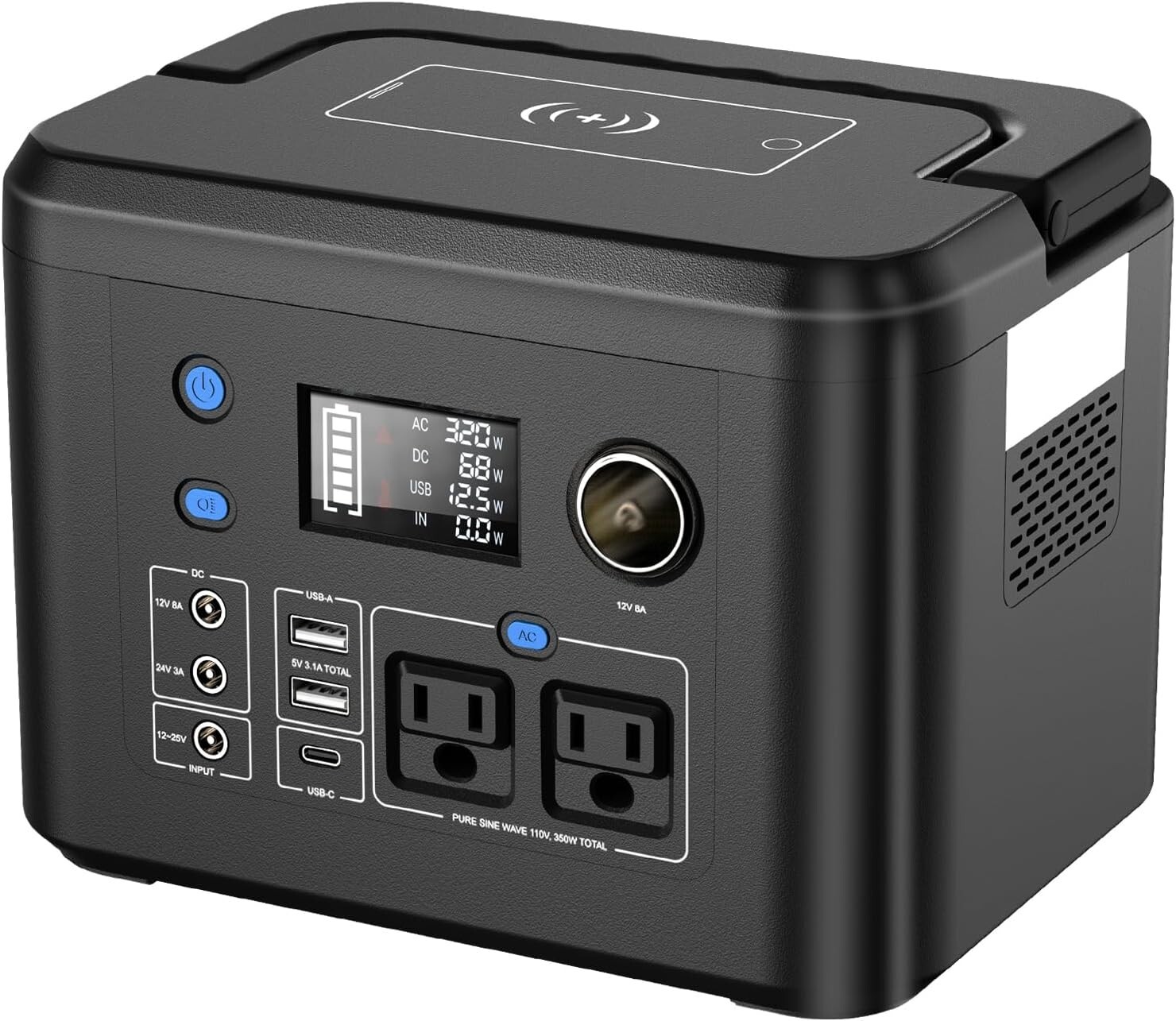 Open Box 350W 260Wh 70000mAh Portable Power Station, Lithium Battery Backup