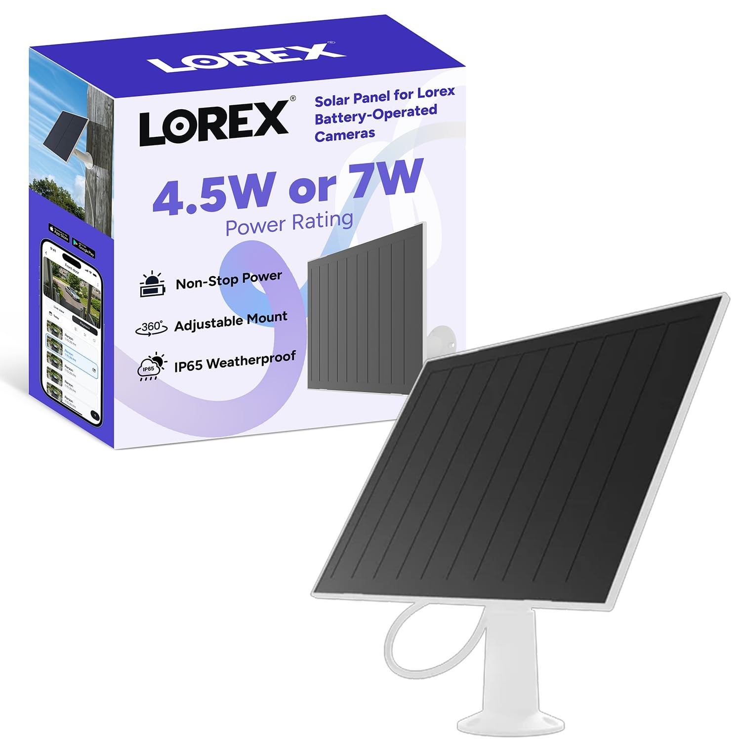 Solar Panel for BatteryOperated Cameras | 4.5 Watt | USB C and MicroUSB Adapt…