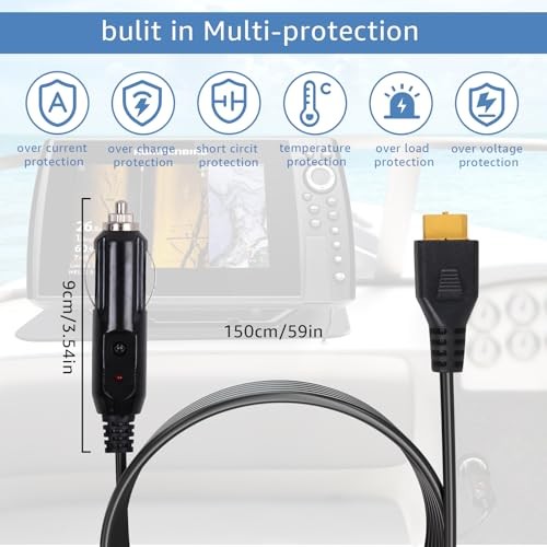 Portable12V/24V car Charger Suitable for Ecoflow Delta/River, Bluetti EB55,