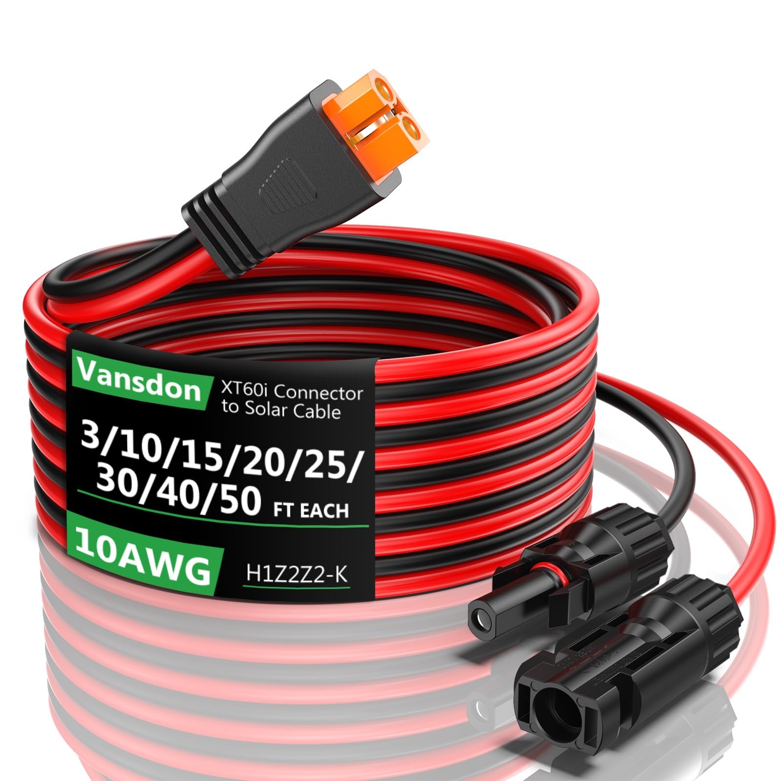 Solar to XT60i Extension Cable 10AWG 15FT XT60i Female to Male Connector for …