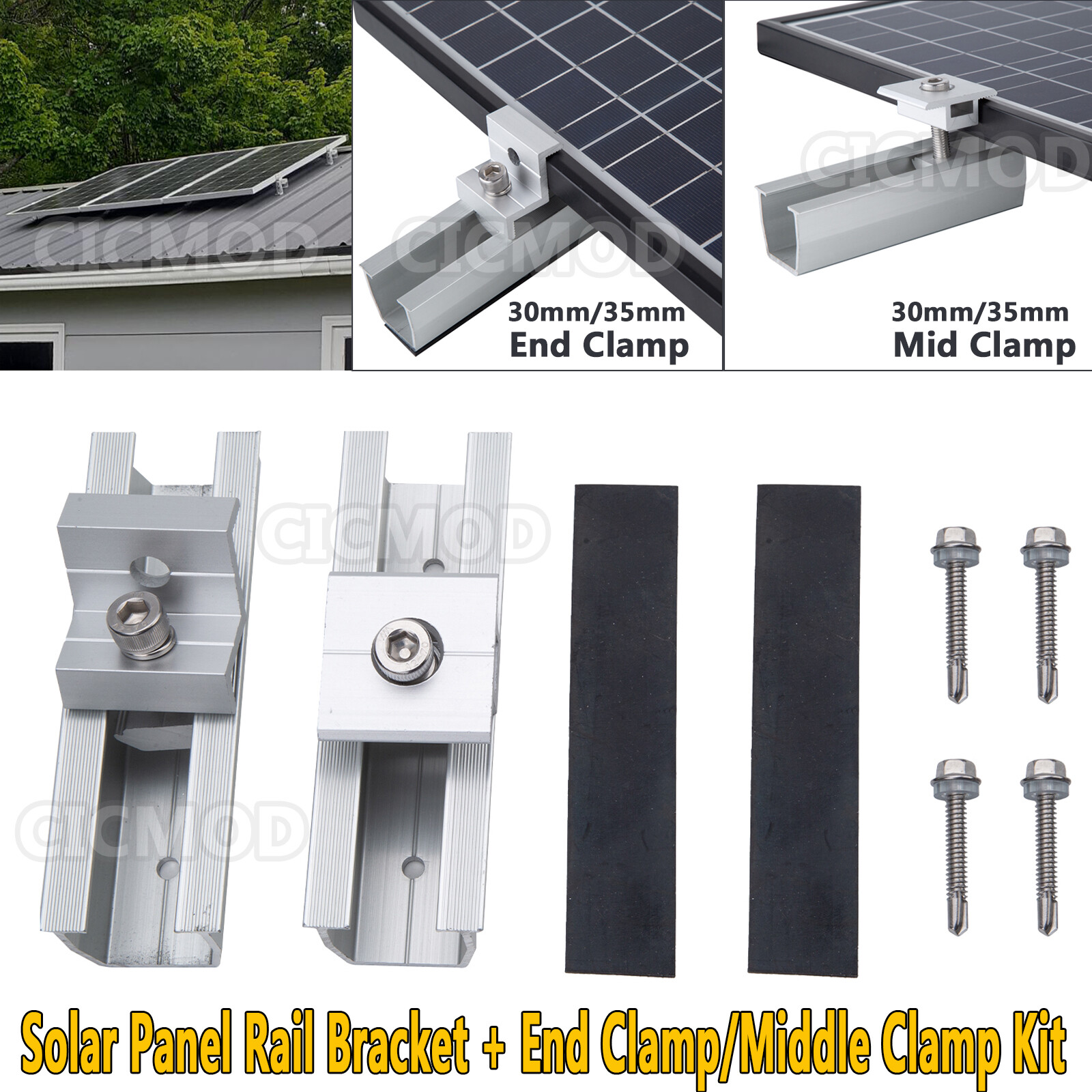 Roof Adjustable Solar Panel Mounting Brackets Kit System for 4PCS Solar Panels