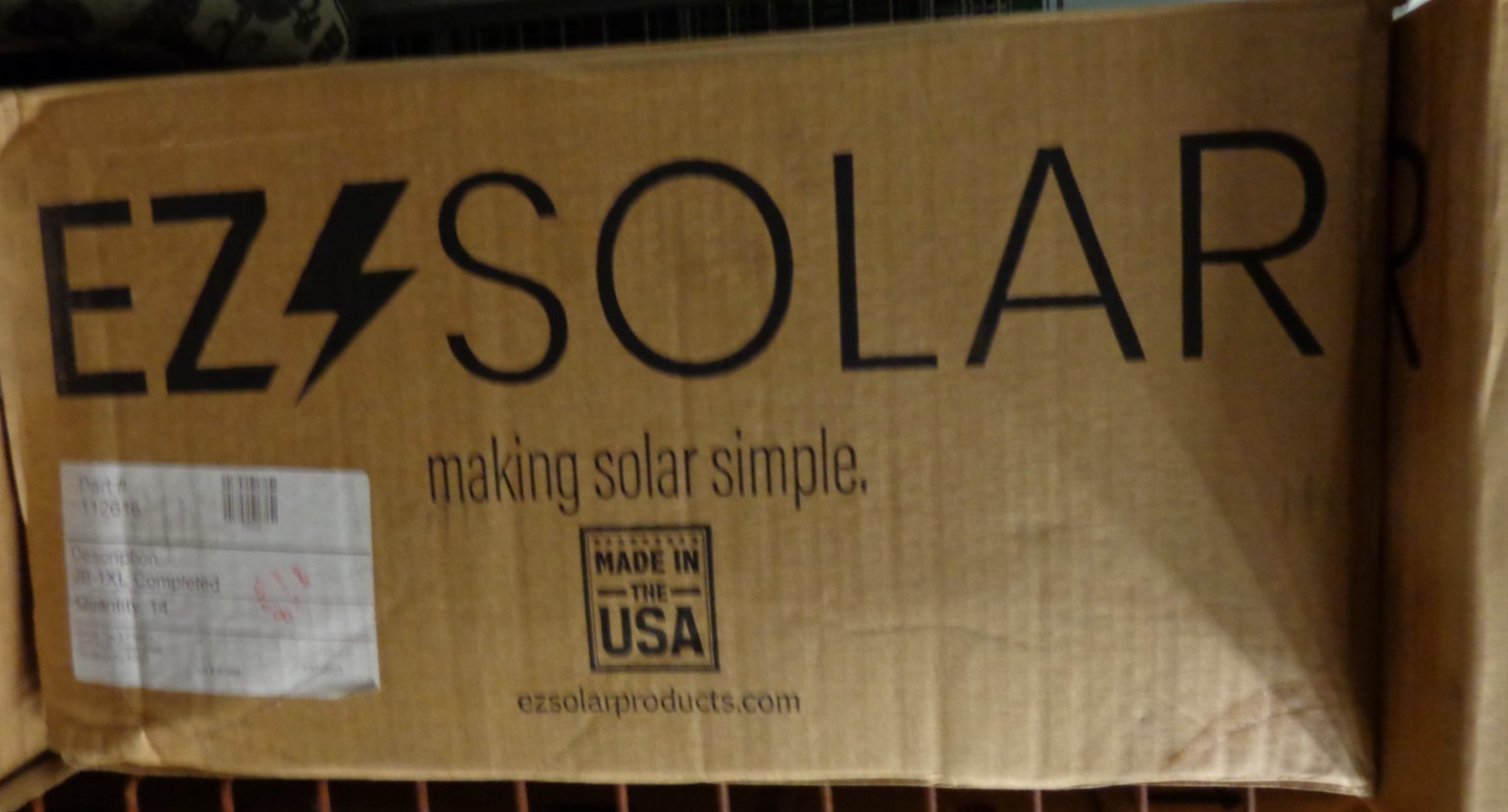 New EZ Solar JB-1XL Solar Junction Box JB-1.XL 200 CU Inches