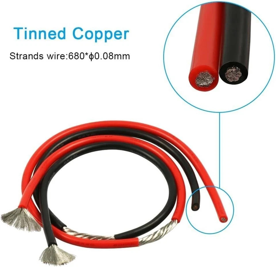 12AWG Silicone Wire 20FT Red Black Ultra Flexible 680 Strand 600V Cable