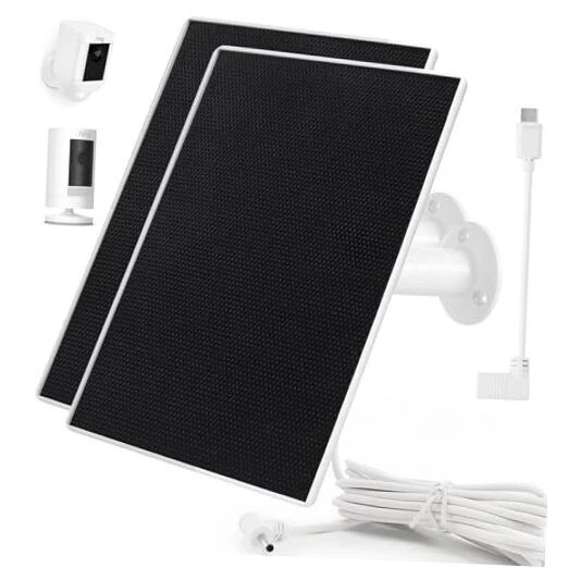 Ring Camera Solar Panel Charger, Compatible with Ri ng Stick Up Cam, Ri 2Pack