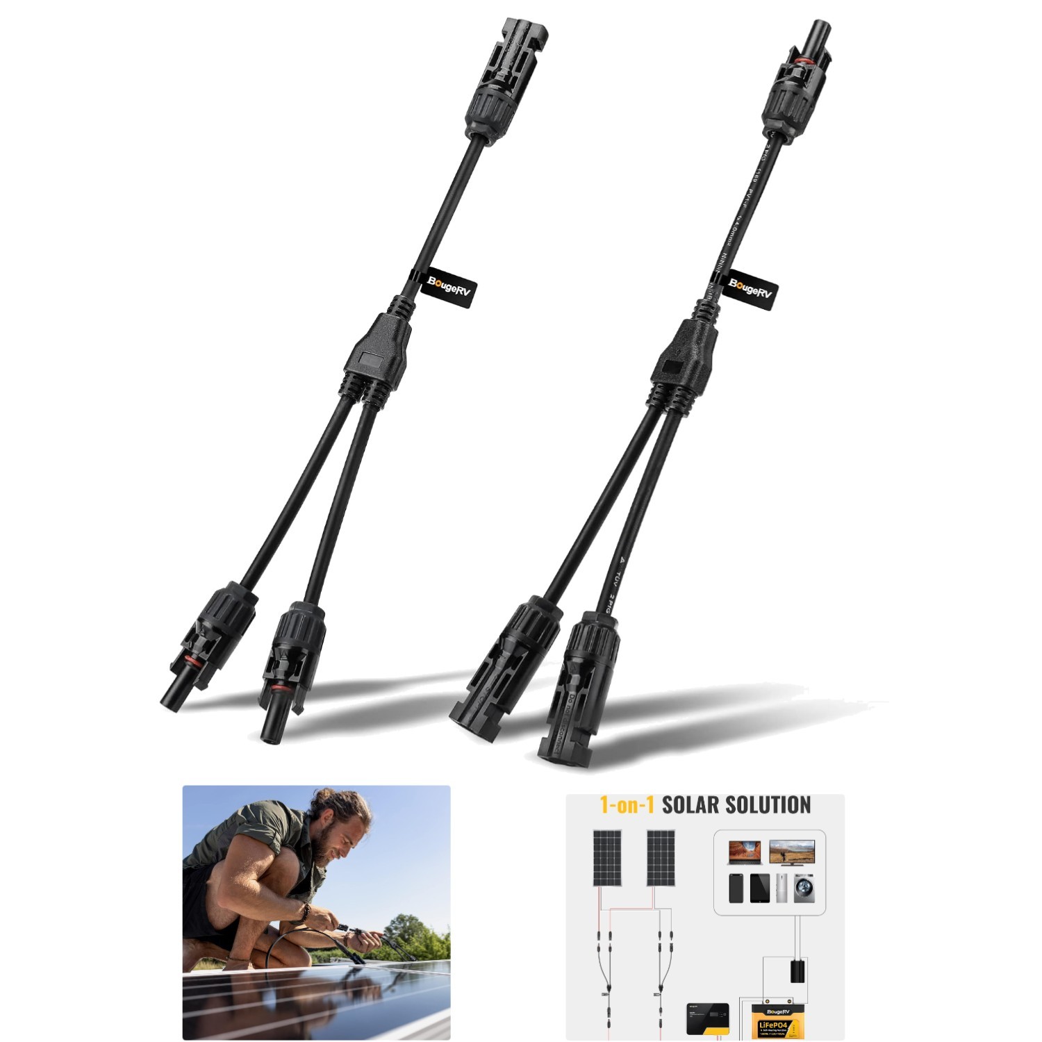 Y Branch Solar Connector Kit – Easy Plug and Play Parallel Adapter for Panels