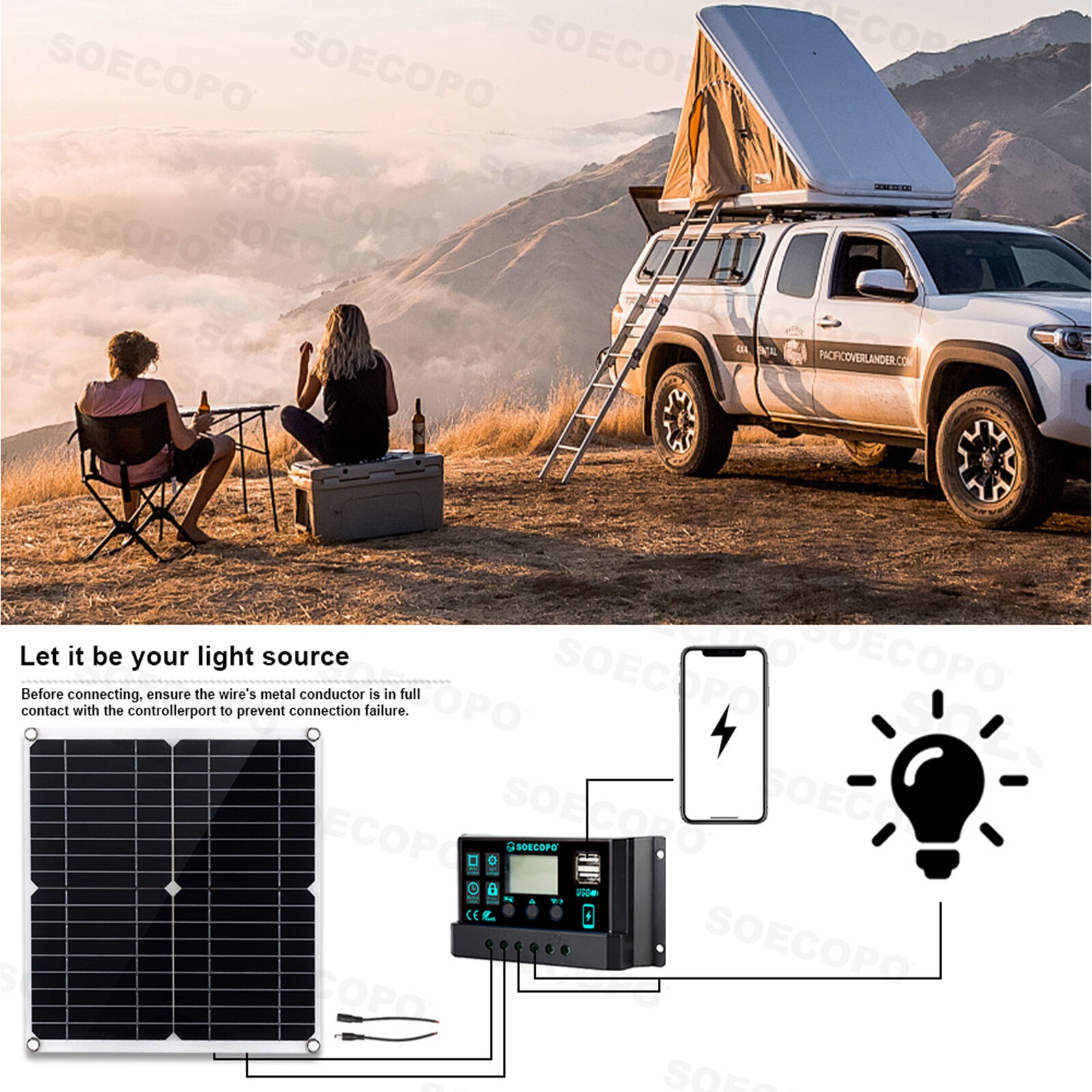 6000W Solar Power System 100A MPPT Controller 300W Panel 12V to 110V/220VcAiyaQ