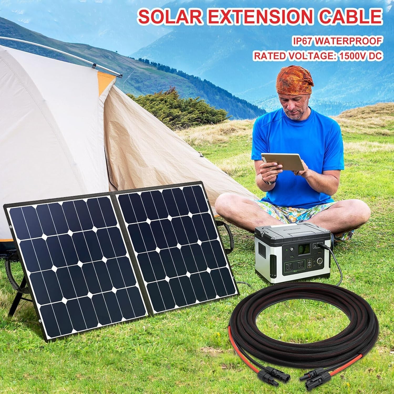 Durable 20FT Solar Connector Cable – 10AWG Gauge, UV Resistant & Certified