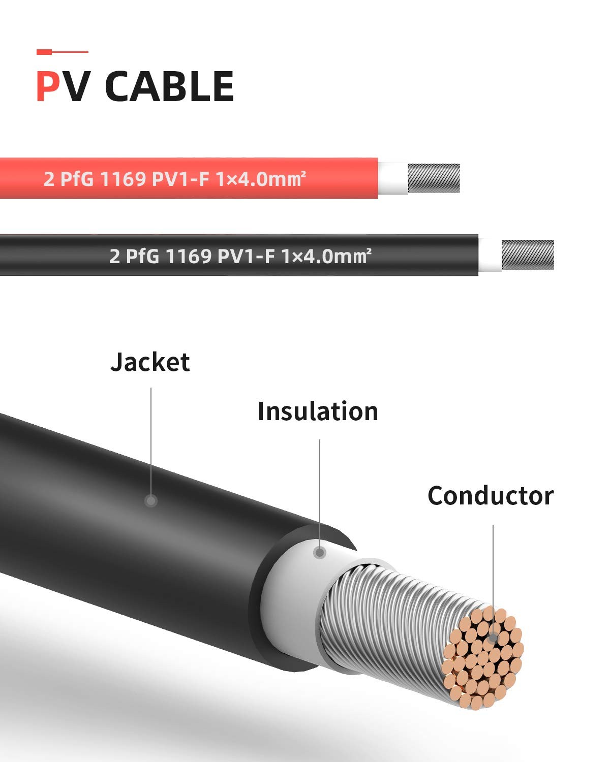 12AWG 10FT Solar Extension Cable Kit with Female Male Connectors Solar Power