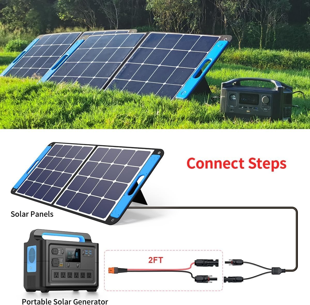 ELFCULB 10AWG 2FT Solar to XT60i Cable 2 10 25 35 50 75 100FT Solar Connector to