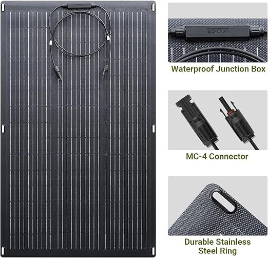 ALLPOWERS 2400W Portable Power Station Generator 100W Flexible Mono Solar Panel